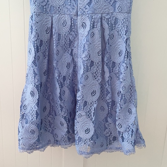 Francescas Womens S Periwinkle Dress Blue Purple Lace Open Back Small - Picture 5 of 8